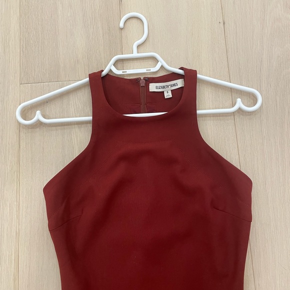 Elizabeth and James Bardot dress- size 0 in crimson - Picture 6 of 12